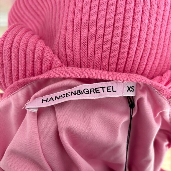 Hansen & Gretel Dress Belinda Pink Fuschia Knit Strap Midi Halter Long Straps XS - Picture 13 of 14